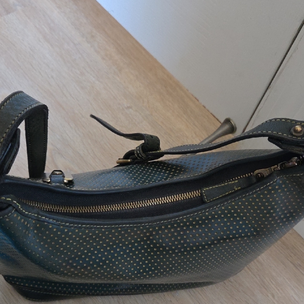Dooney & Bourke Cabrio Dot Leather Tranquility Green Hobo Shoulder Bag Vintage - Picture 10 of 17